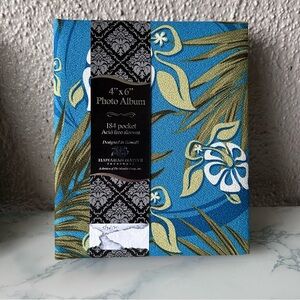 Hawaiian photo album with Turtles/Honu palm leaf plumeria flower green blue NWT
